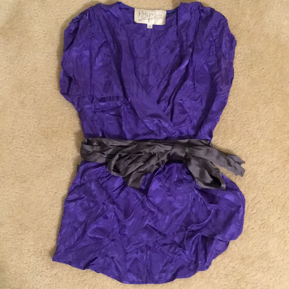 Beautiful Rory Becca purple blouse slight peplum